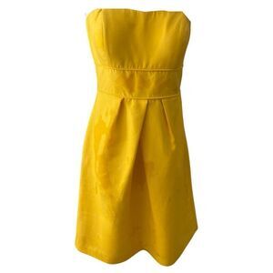 Jenny Yoo Bold Yellow Mini Cocktail Party Dress Size Small